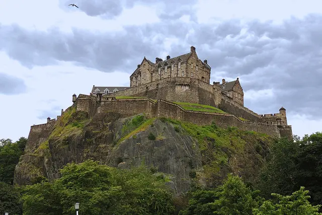 Edinburgh Castle Viewed from Princes Garden